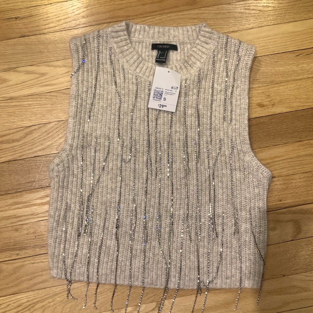 Sparkly sleeveless sweater